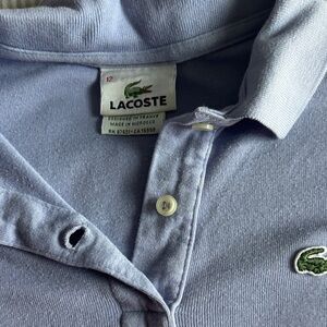 Lacoste Pale Blue Polo with Green Crocodile Patch